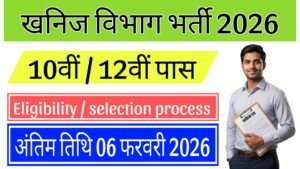 Read more about the article Khanij Vibhag Bharti 2026: Constable, Watchman, Driver Recruitment – Apply Online